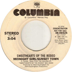 Sweethearts Of The Rodeo Midnight Girl/Sunset Town Vinyl 7" USED
