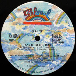 Flakes Take It To The Max USED VINYL 12INCH 33 S RPM SINGLE STEREO