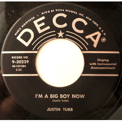 Justin Tubb I'm A Big Boy Now / The Life I Have To Live Vinyl 7" USED