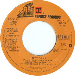 Pratt & McClain / Brotherlove Happy Days / Devil With A Blue Dress USED VINYL 7INCH 45 RPM SINGLE