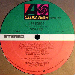 Sparks I Predict USED VINYL 12INCH 33 S RPM PROMO