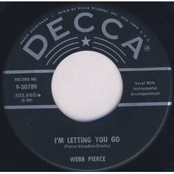 Webb Pierce I'm Letting You Go / Sittin' Alone Vinyl 7" USED