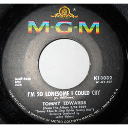 Tommy Edwards I'm So Lonesome I Could Cry Vinyl 7" USED
