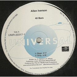 Allen Iverson 40 Bars USED VINYL 12INCH PROMO