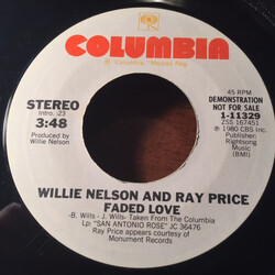 Willie Nelson / Ray Price Faded Love Vinyl 7" USED