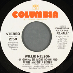 Willie Nelson I'm Gonna Sit Right Down And Write Myself A Letter Vinyl 7" USED