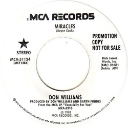 Don Williams (2) Miracles Vinyl 7" USED