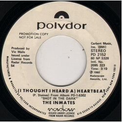 The Inmates (2) (I Thought I Heard A) Heartbeat USED VINYL 7INCH 45 RPM PROMO