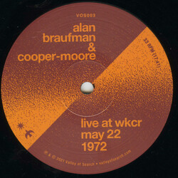 Alan Braufman / Cooper-Moore Live at WKCR, May 22, 1972 Vinyl LP USED