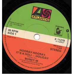 Boney M. Hooray! Hooray! It's A Holi-Holiday / Ribbons Of Blue Vinyl 7" USED