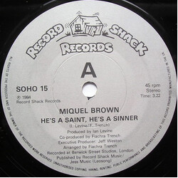 Miquel Brown He's A Saint, He's A Sinner Vinyl 7" USED