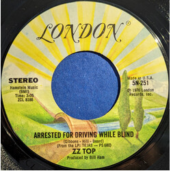 ZZ Top Arrested For Driving While Blind USED VINYL 7INCH 45 RPM STYRENE STEREO