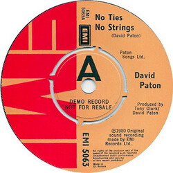 David Paton No Ties No Strings Vinyl 7" USED