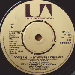 Kenny Rogers / Kim Carnes Don't Fall In Love With A Dreamer Vinyl 7" USED