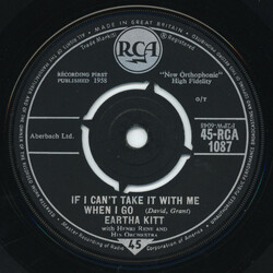 Eartha Kitt / Henri René And His Orchestra If I Can't Take It With Me (When I Go) Vinyl 7" USED