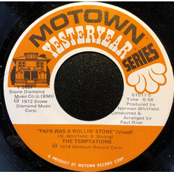 The Temptations Papa Was A Rollin' Stone (Vocal) / Plastic Man Vinyl 7" USED