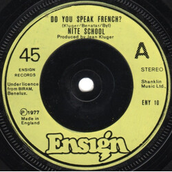 Night School (2) Do You Speak French? Vinyl 7" USED