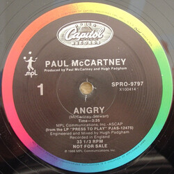 Paul McCartney Angry Vinyl 12" USED
