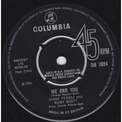 Diane Ferraz / Nicky Scott (2) Me And You Vinyl 7" USED