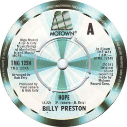 Billy Preston Hope Vinyl 7" USED