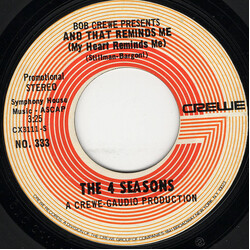 The Four Seasons And That Reminds Me (My Heart Reminds Me) Vinyl 7" USED