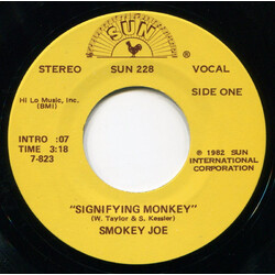 Smokey Joe (5) / Billy Emerson Signifying Monkey / Move Baby Move USED VINYL 7INCH 45 RPM SINGLE REISSUE STEREO