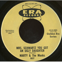 Marty And The Monks Mrs. Schwartz, You've Got An Ugly Daughter / Psychedelic City USED VINYL 7INCH 45 RPM SINGLE REISSUE