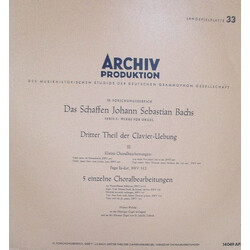 Johann Sebastian Bach / Helmut Walcha Dritter Theil Der Clavier-Uebung (III) Vinyl LP USED