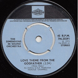 Dimensions In Sound Orchestra Love Theme From The Godfather Vinyl 7" USED