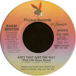 Barbi Benton Ain't That Just The Way (That Life Goes Down) Vinyl 7" USED