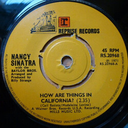 Nancy Sinatra How Are Things In California? Vinyl 7" USED