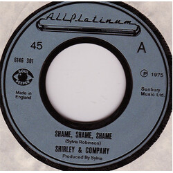 Shirley & Company Shame, Shame, Shame Vinyl 7" USED