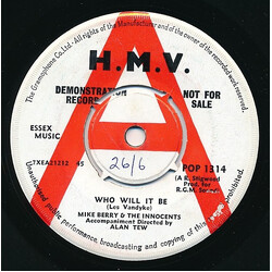 Mike Berry / The Innocents (9) Who Will It Be Vinyl 7" USED