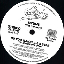 Mtume So You Wanna Be A Star (Danny Krivit Edit) Vinyl 12" USED