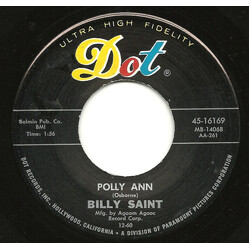 Billy Saint Polly Ann / Midnight Freeze Vinyl 7" USED
