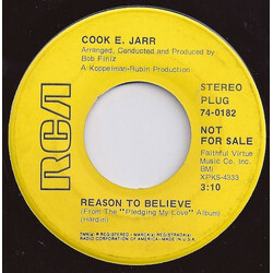 Cook E. Jarr Reason To Believe / Do You Believe In Magic Vinyl 7" USED