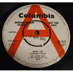 Acker Bilk And His Paramount Jazz Band Mona Lisa Vinyl 7" USED