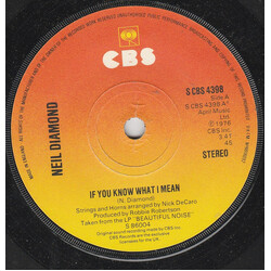 Neil Diamond If You Know What I Mean Vinyl 7" USED