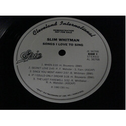 Slim Whitman Songs I Love To Sing Vinyl LP USED