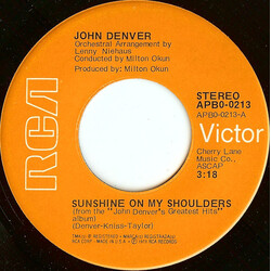 John Denver Sunshine On My Shoulders Vinyl 7" USED