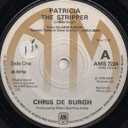 Chris De Burgh Patricia The Stripper Vinyl 7" USED