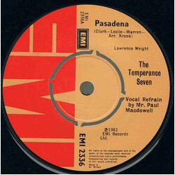 The Temperance Seven Pasadena Vinyl 7" USED