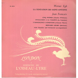 Werner Egk / Jean Françaix La Tentation De Saint-Antoine / Cinq Poèmes / Invocation À La Volupté / L'Adolescence Clémentine Vinyl LP USED
