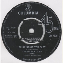 The Dave Clark Five Thinking Of You Baby Vinyl 7" USED