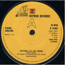 Frank Sinatra Anytime (I'll Be There) Vinyl 7" USED