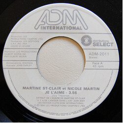 Martine St-Clair / Nicole Martin Je L'aime Vinyl 7" USED