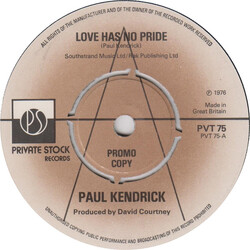 Paul Kendrick Love Has No Pride USED VINYL 7INCH 45 RPM SINGLE PROMO