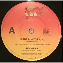 The Hooters Karla With A K Vinyl 7" USED