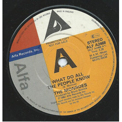 The Monroes (2) What Do All The People Know Vinyl 7" USED
