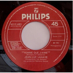 Jean-Luc Lahaye Femme Que J'aime Vinyl 7" USED